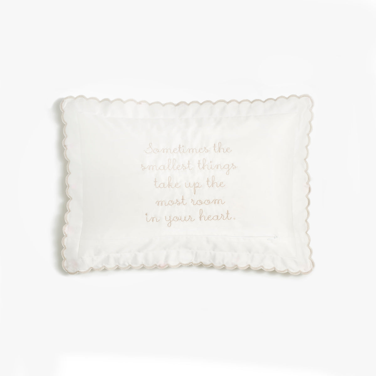 Text written on the back of the pillow