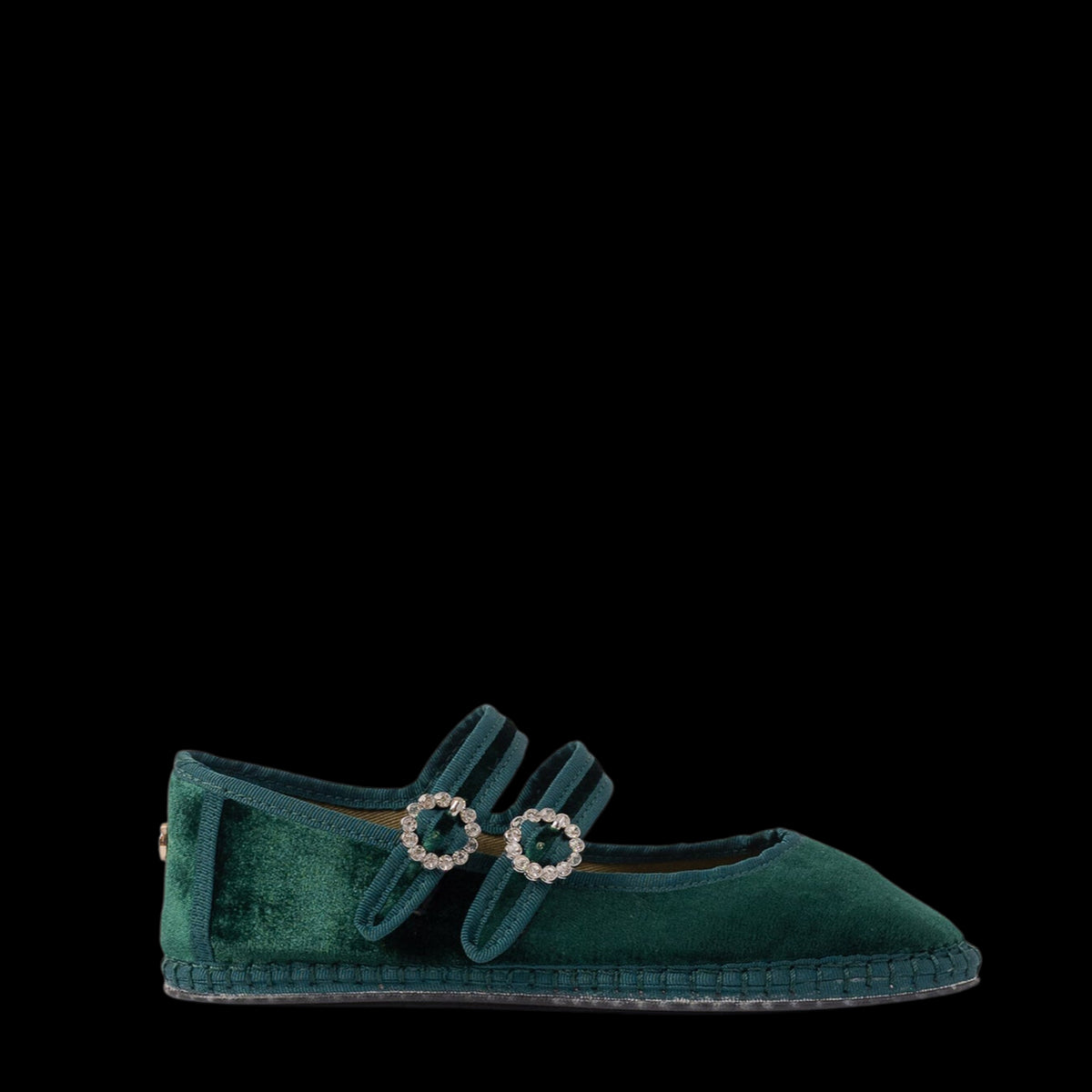 Double Lace Flat in Musgo