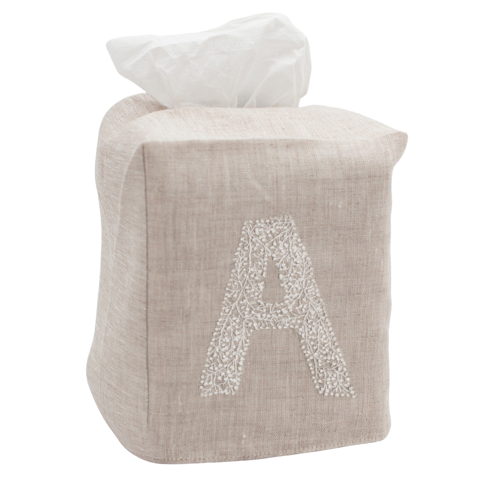 Monogram Twig Tissue Box in Natural