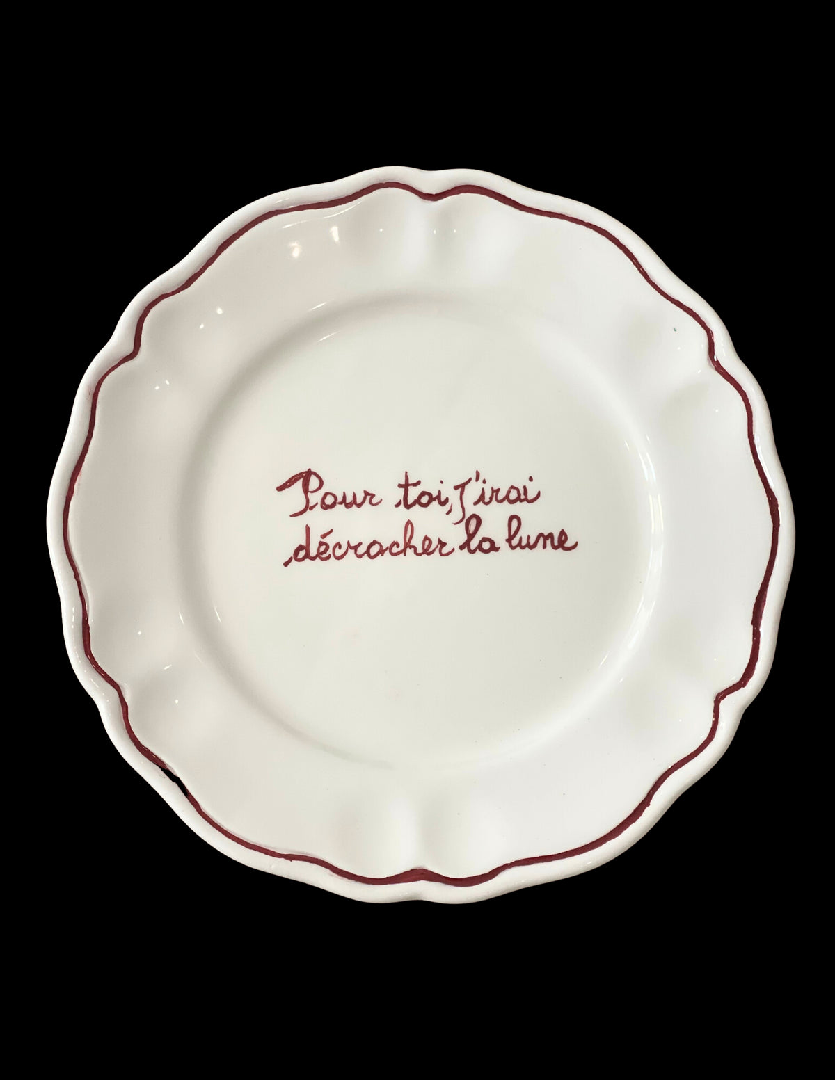 Pour Toi, J'irais Décrocher La Lune Scalloped Plate, Set of 6