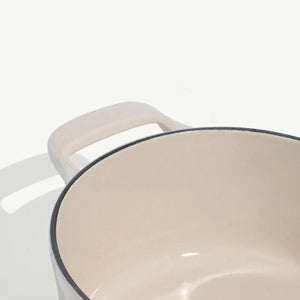 Enameled Cast Iron Saucepan in White