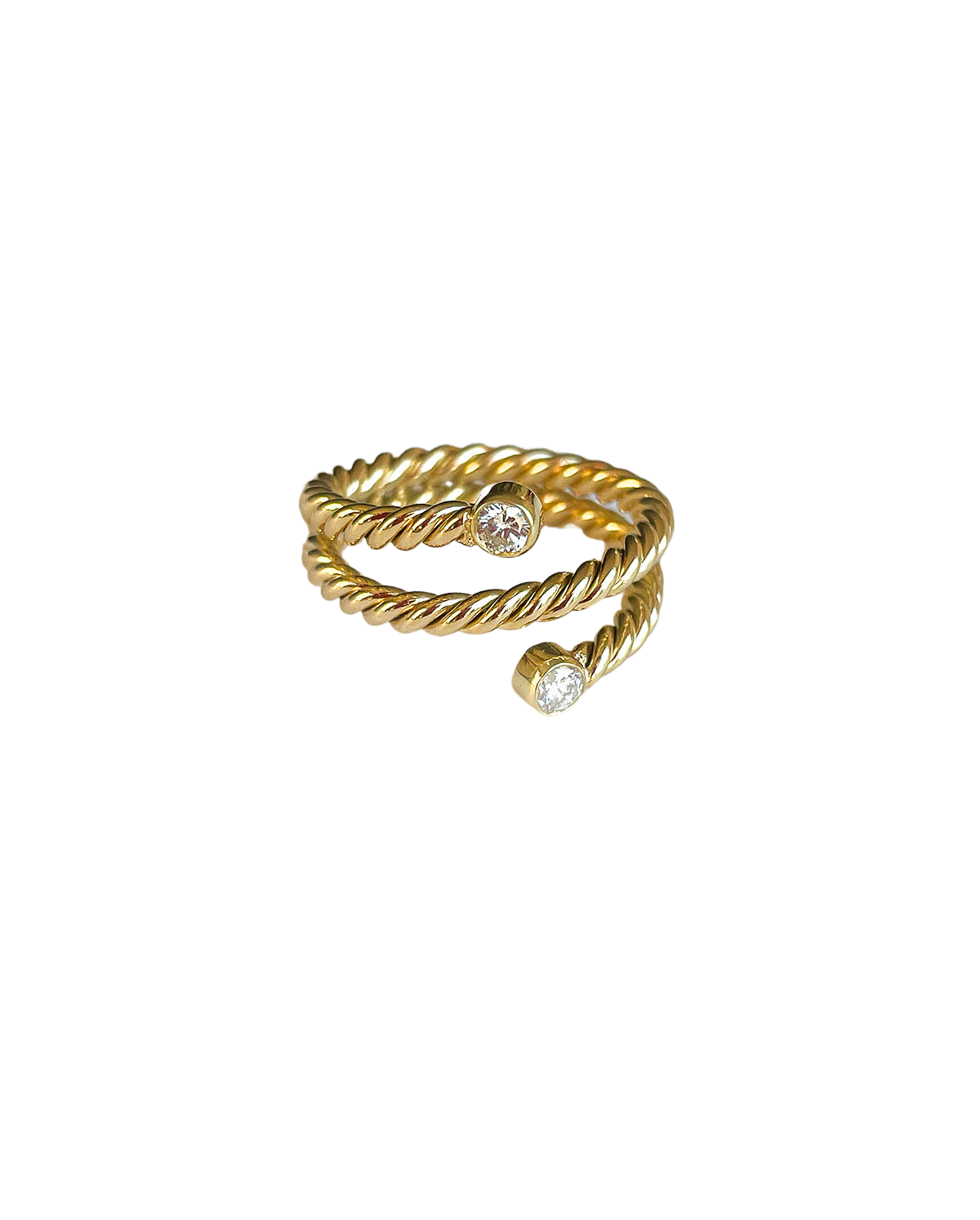 Toi et Moi Gold Hand-Twisted Diamond Ring