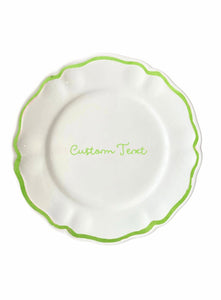 Personalized Quote Dinner Scalloped Plate, Set of 6