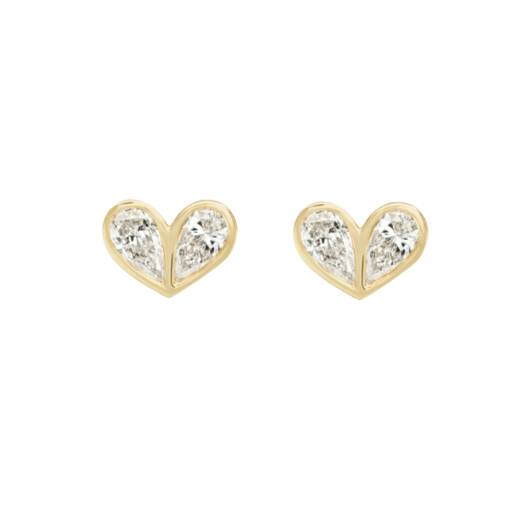 Sweetheart Studs in Diamond