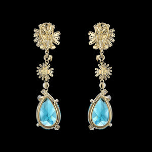 Aqua Daisy Drop Earrings