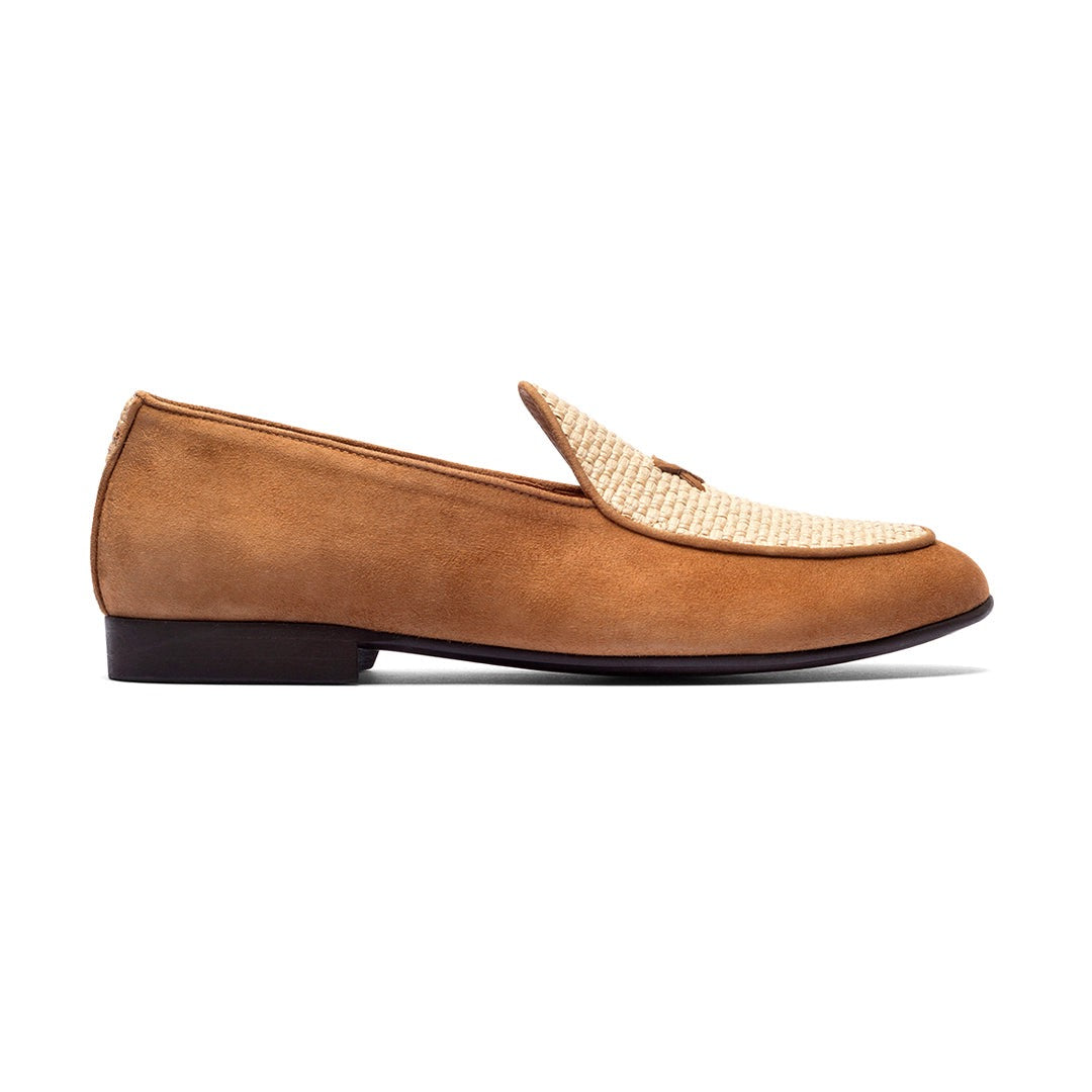 Men's Cognac Raffia Milano Loafer