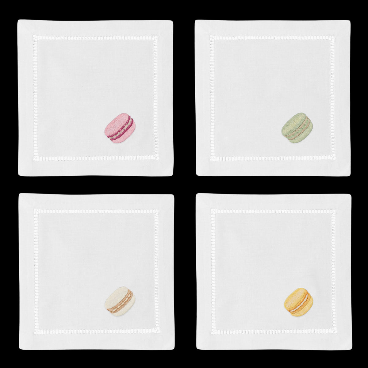 Macarons Cocktail Napkins, Mixed Set of 4