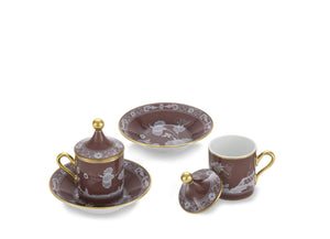 Oriente Italiano Coffee Set in Castagna