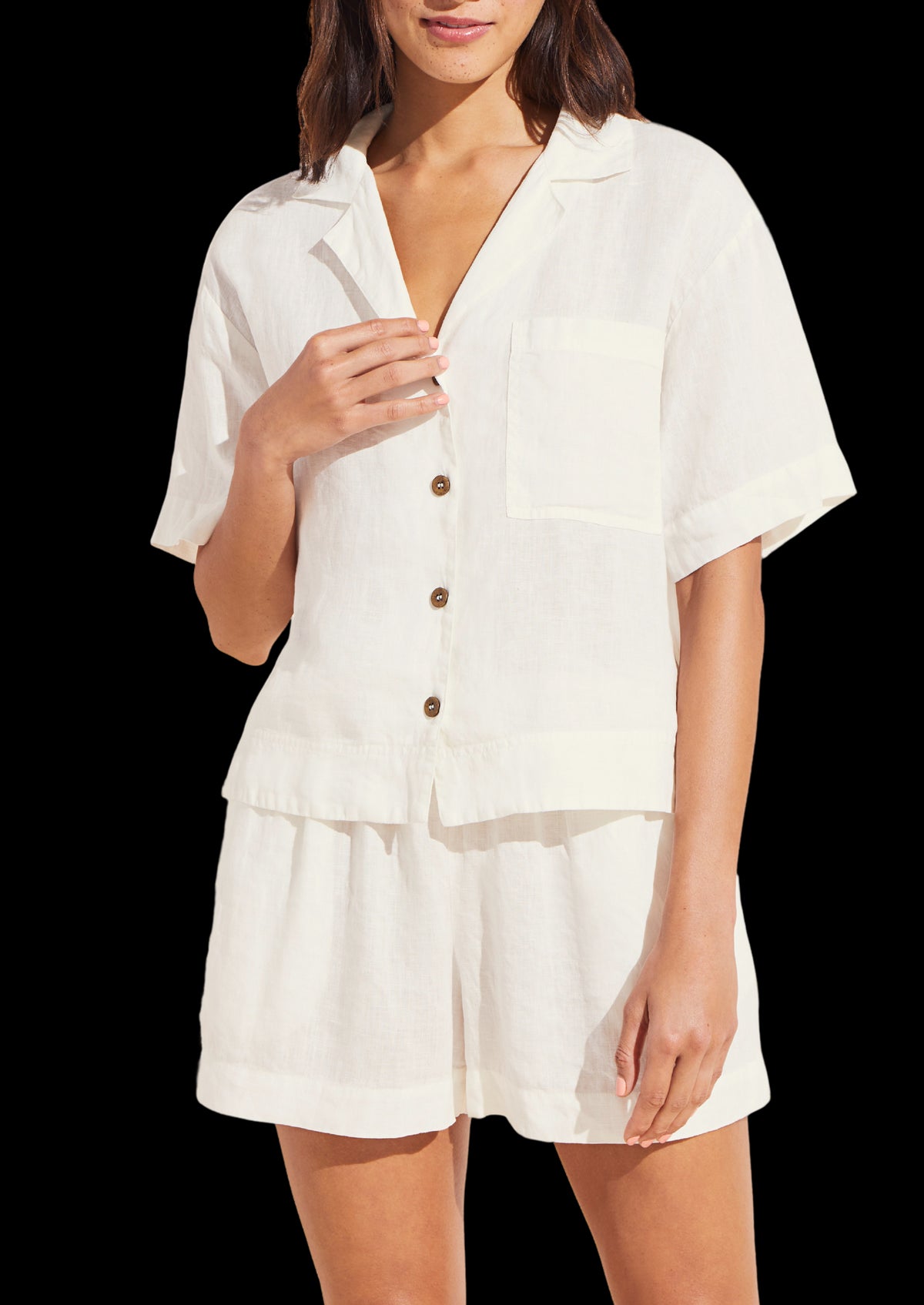 Garment Dyed Linen Short Set