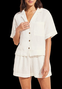 Garment Dyed Linen Short Set