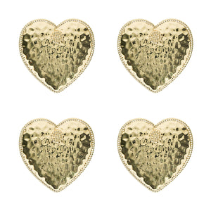 Berry & Thread Heart Napkin Ring, Set of 4 in Gold