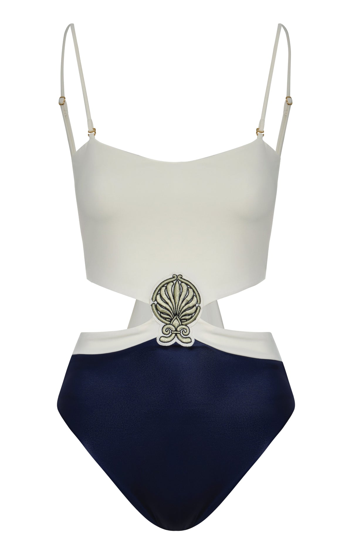 Pestana Embroidered One Piece in Navy & Ivory