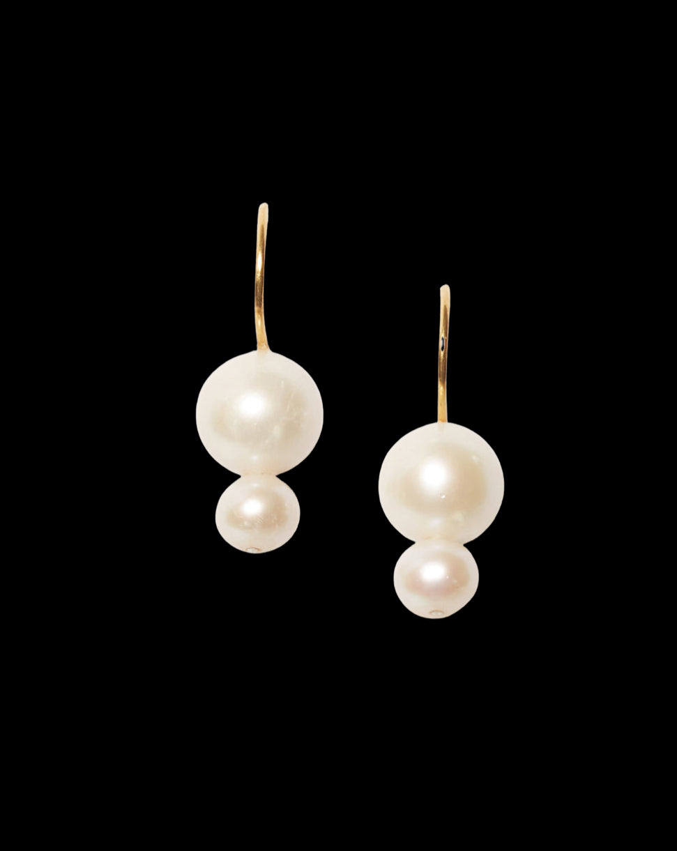 Phoebe Drop Earrings White Pearl