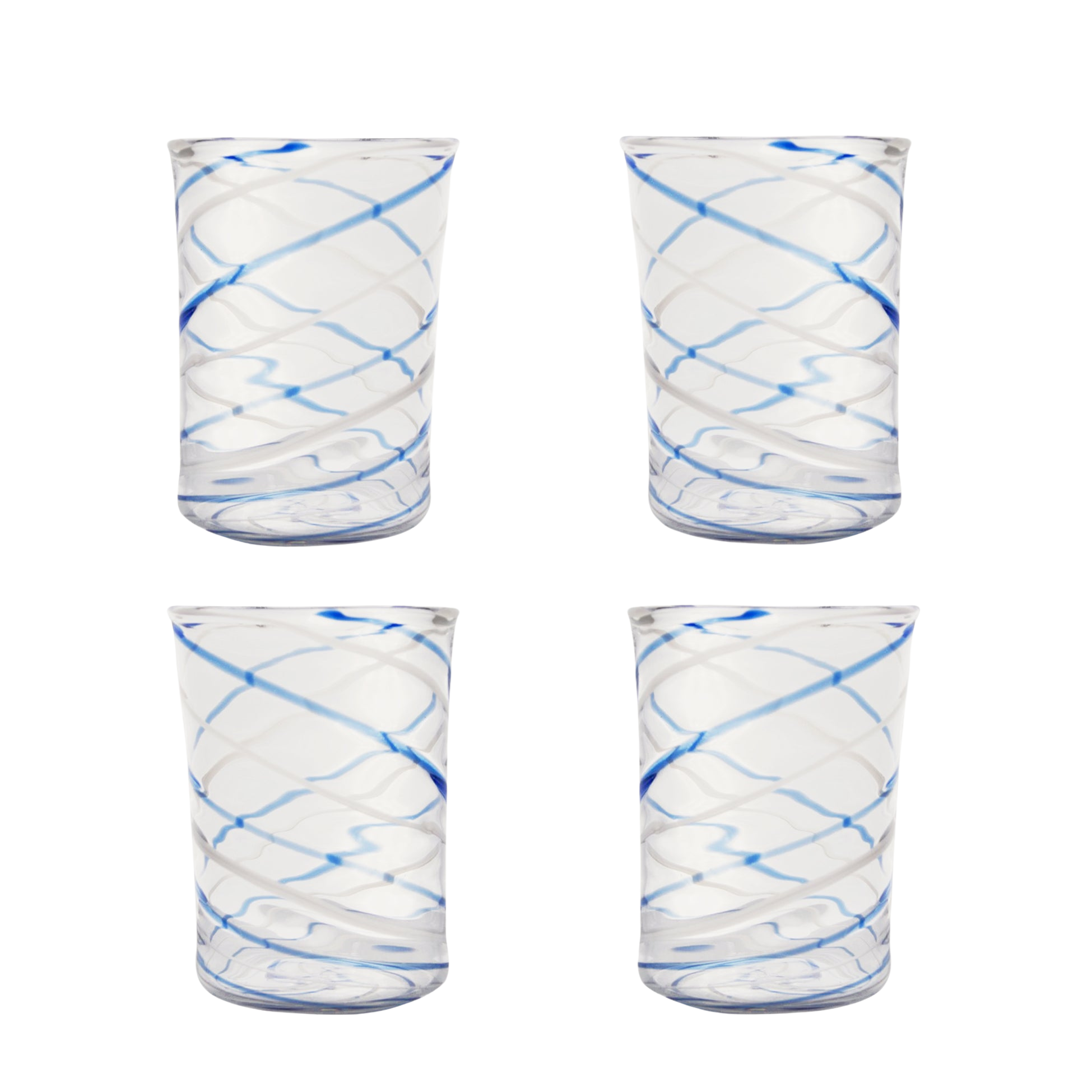 Blue Swirl Tumbler, Set of Four