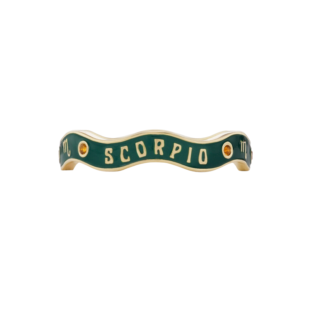 Scorpio Zodiac Enamel Wave Ring III