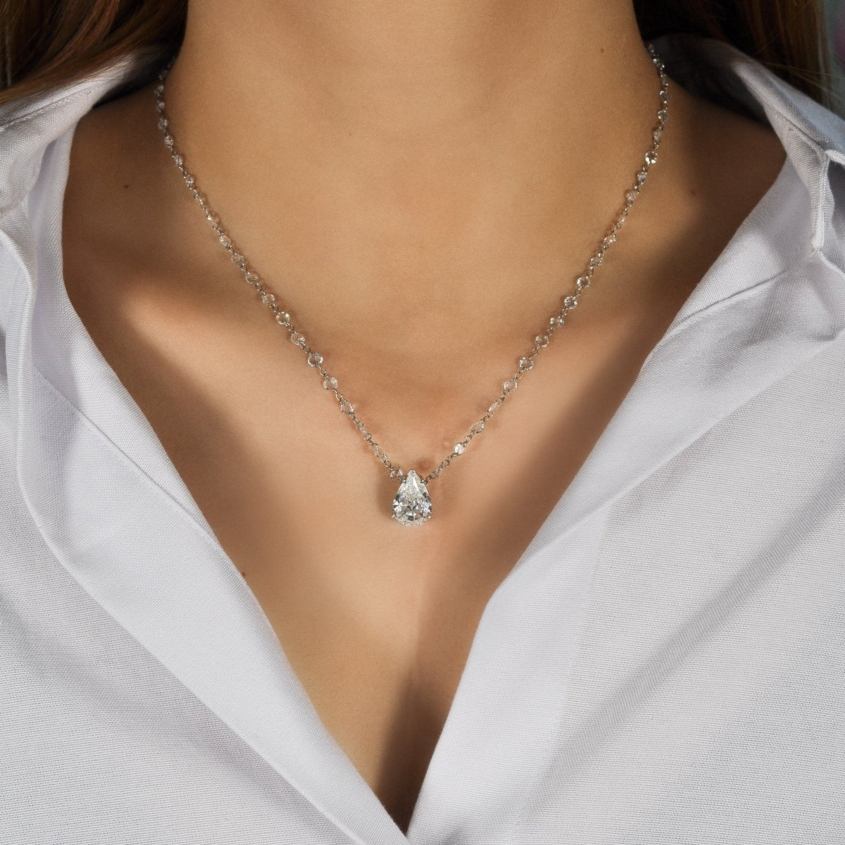 Fantasia Diamond Solitaire Pendant Necklace - High Jewelry - RUCHI New York