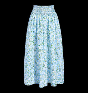 The Delphine Nap Skirt in Blue Basketweave Vine