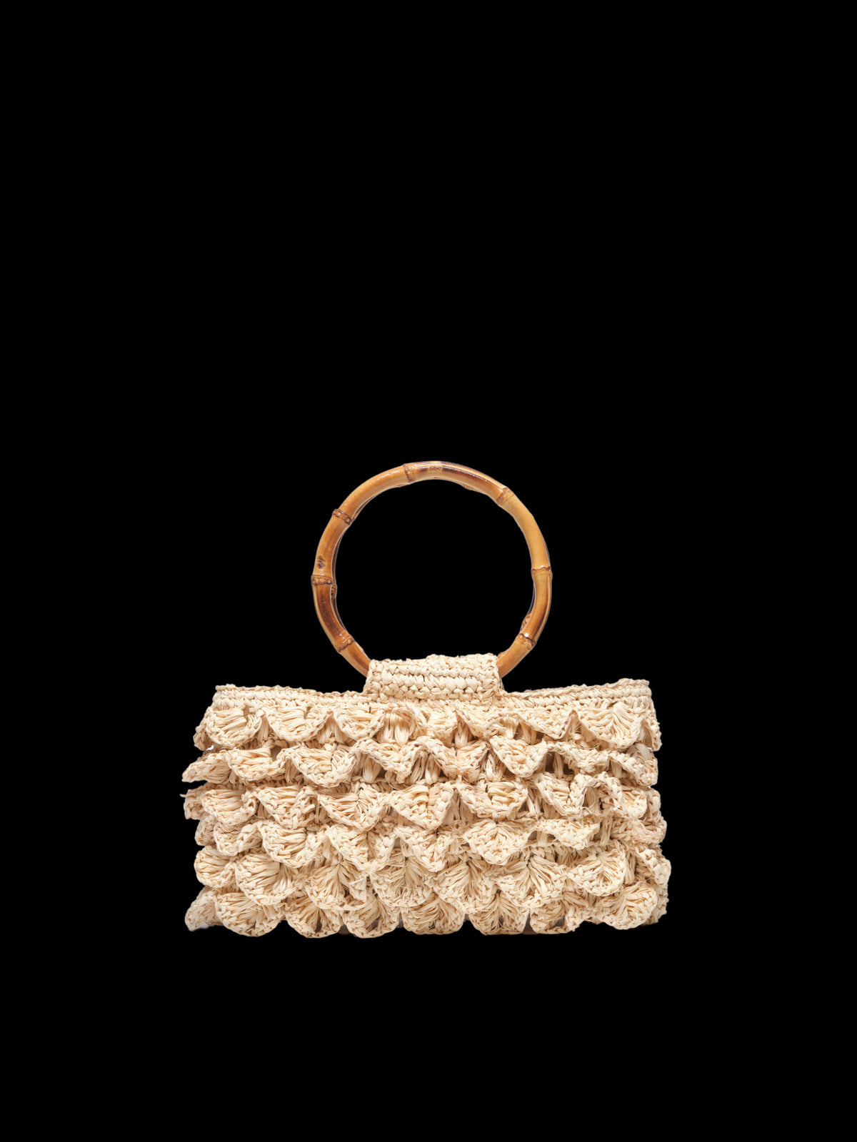 Maisel Ruffle Straw Mini Bag