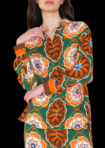 Nova Crepe Shirt in Flower Pop Orange