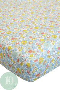 Fitted Sheet made with Liberty Fabric BETSY SAGE - Coco & Wolf