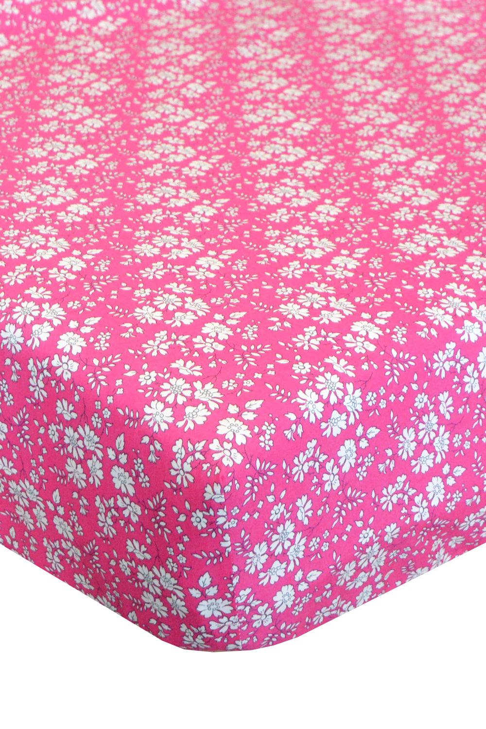 Fitted Sheet made with Liberty Fabric CAPEL FUCHSIA - Coco & Wolf