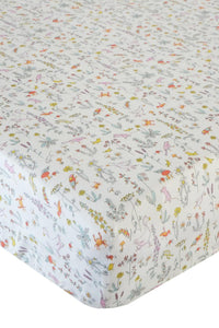 Fitted Sheet made with Liberty Fabric THEO PINK - Coco & Wolf