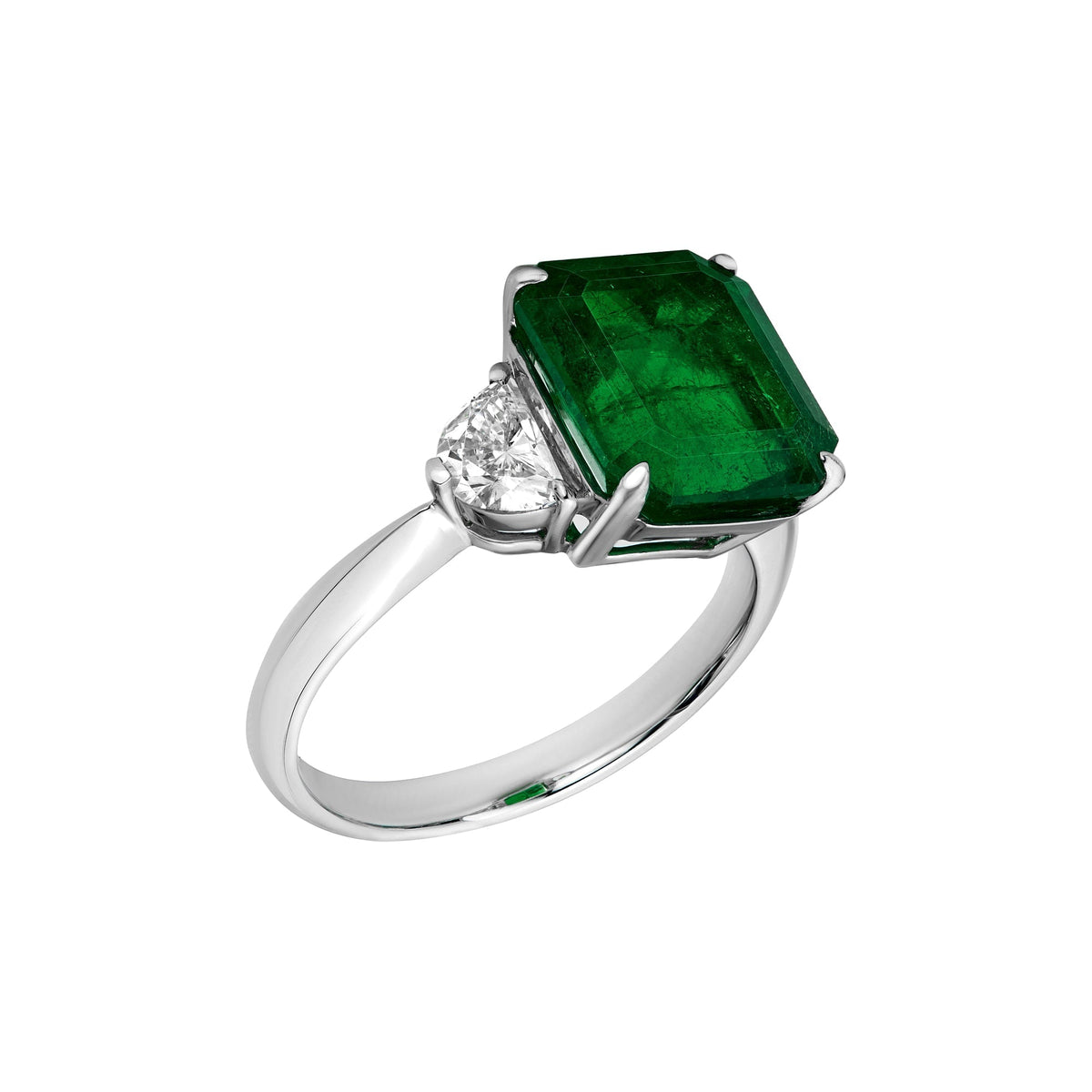 Freya Solitaire Emerald Ring - Jewelry - RUCHI New York