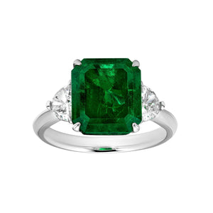 Freya Solitaire Emerald Ring - Jewelry - RUCHI New York