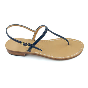 Gail Denim Leather Thong Sandal