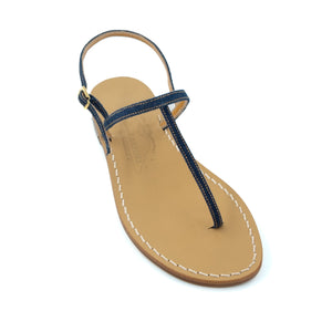 Gail Denim Leather Thong Sandal