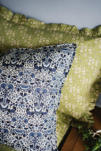 Gathered Edge Pillowcase made with Liberty Fabric CAPEL PISTACHIO - Coco & Wolf