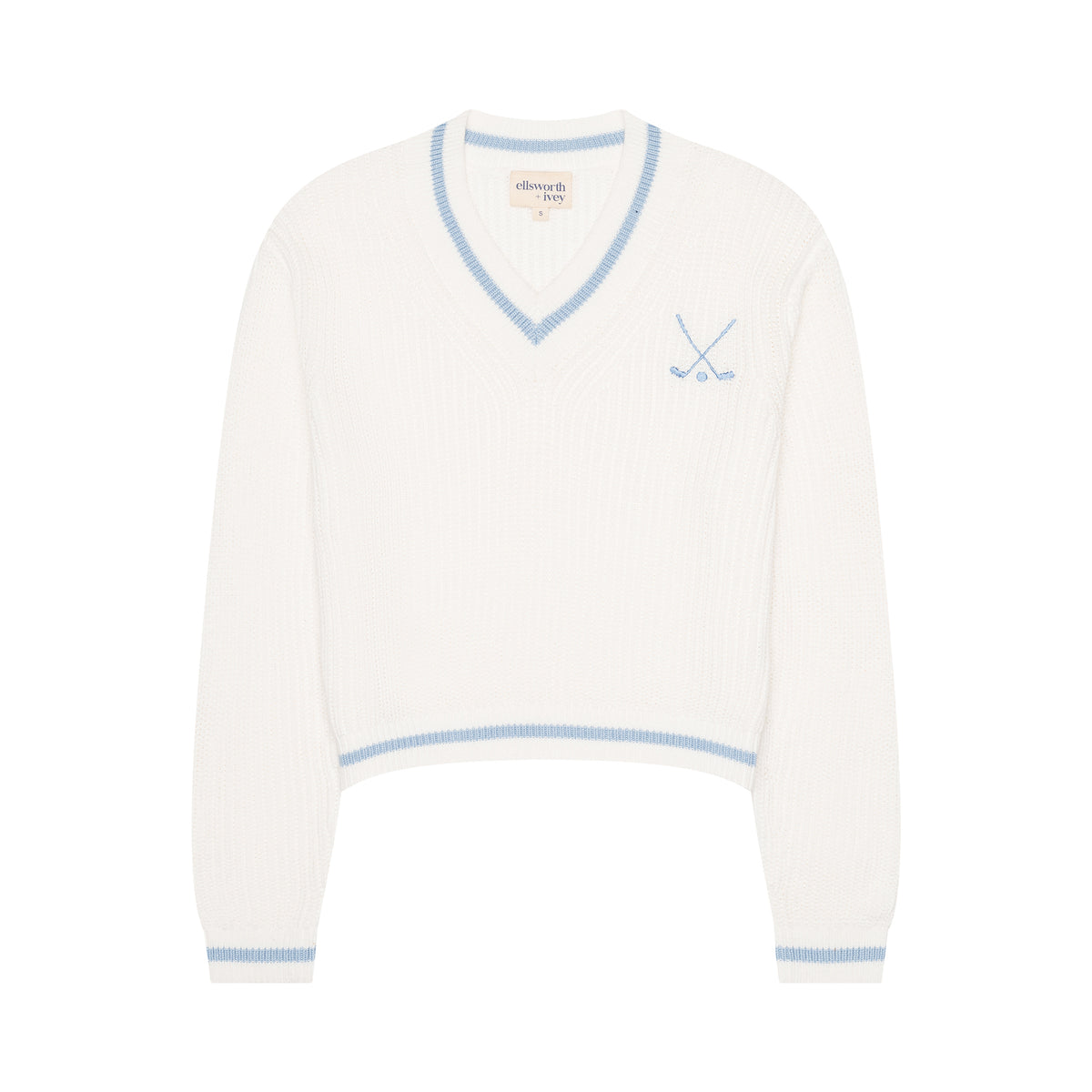 Golf Club Varsity Sweater in Light Blue