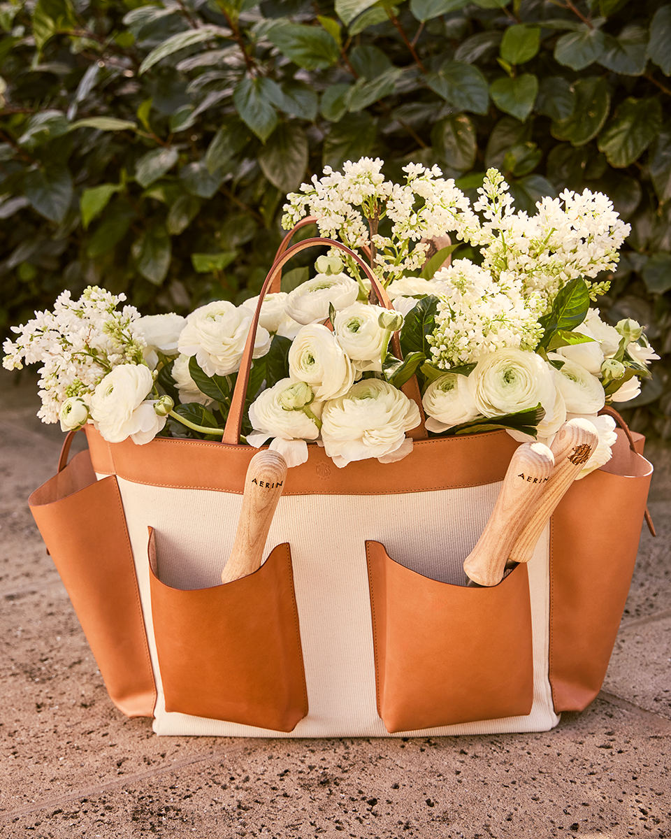 Mark Cross for AERIN Garden Tote with Sneeboer Tools