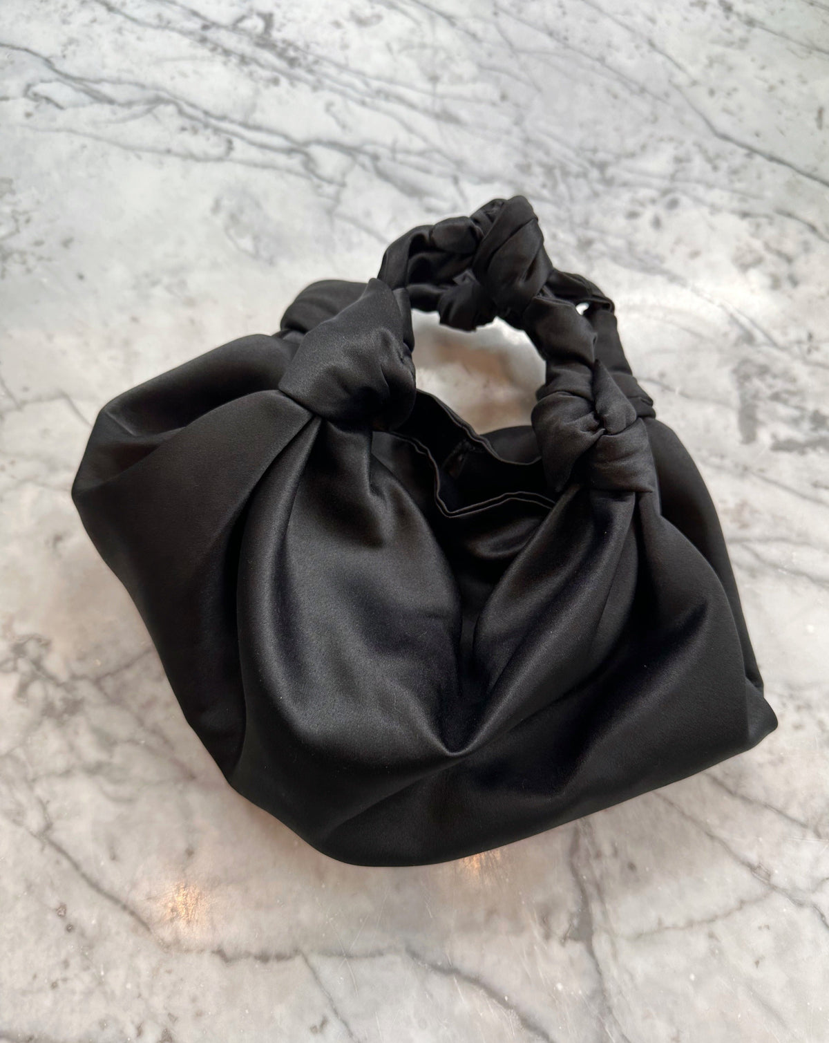 Black NLA Silk Knot Bag