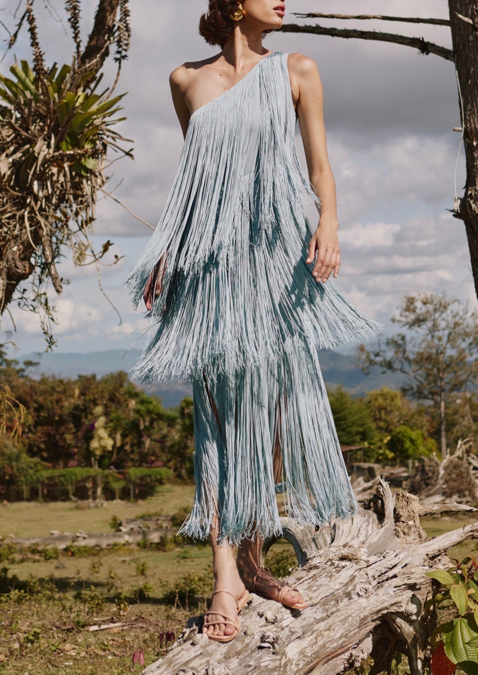 CASCADA DRESS IN DUSTY BLUE - No Pise La Grama Web