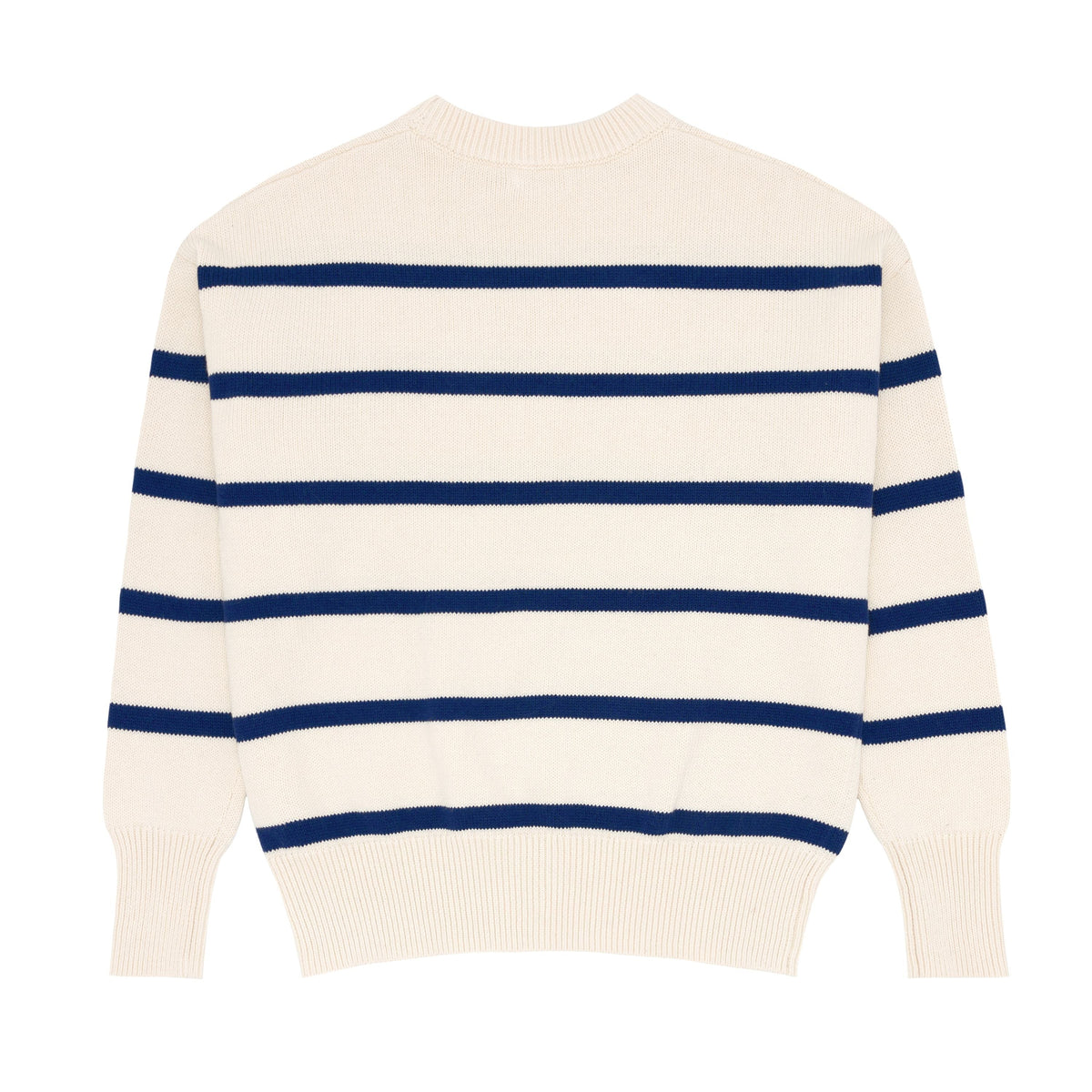 Women’s Cream And Navy Wide Stripe Knit Sweater