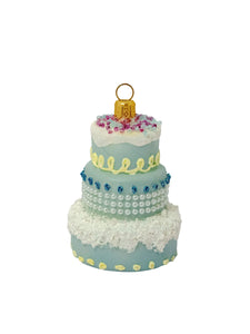 Double Cake Ornament in Blue