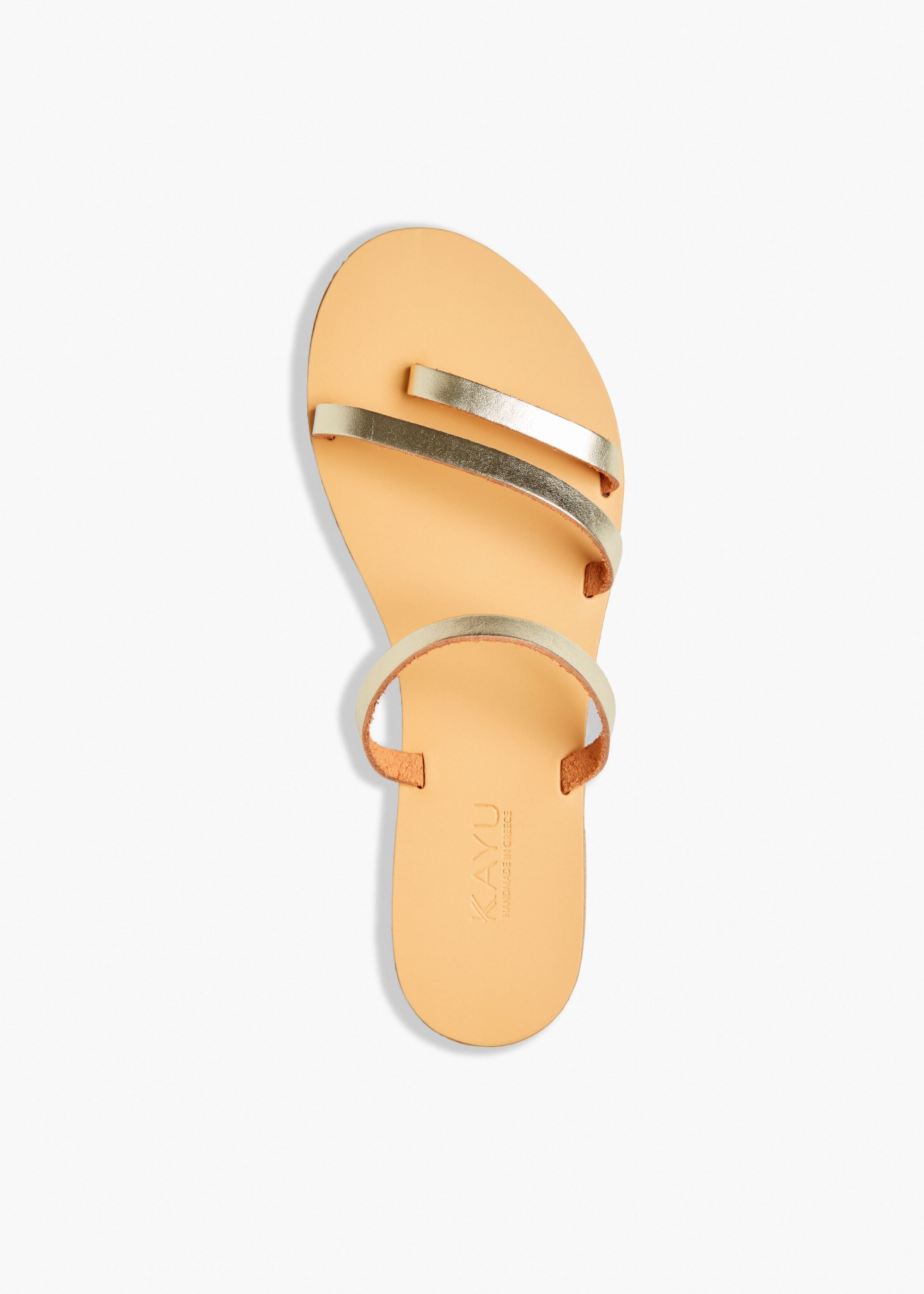 Olympia Vegetable Tanned Leather Sandal in Gold