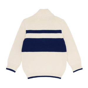 Unisex Cream Half Zip Sweater