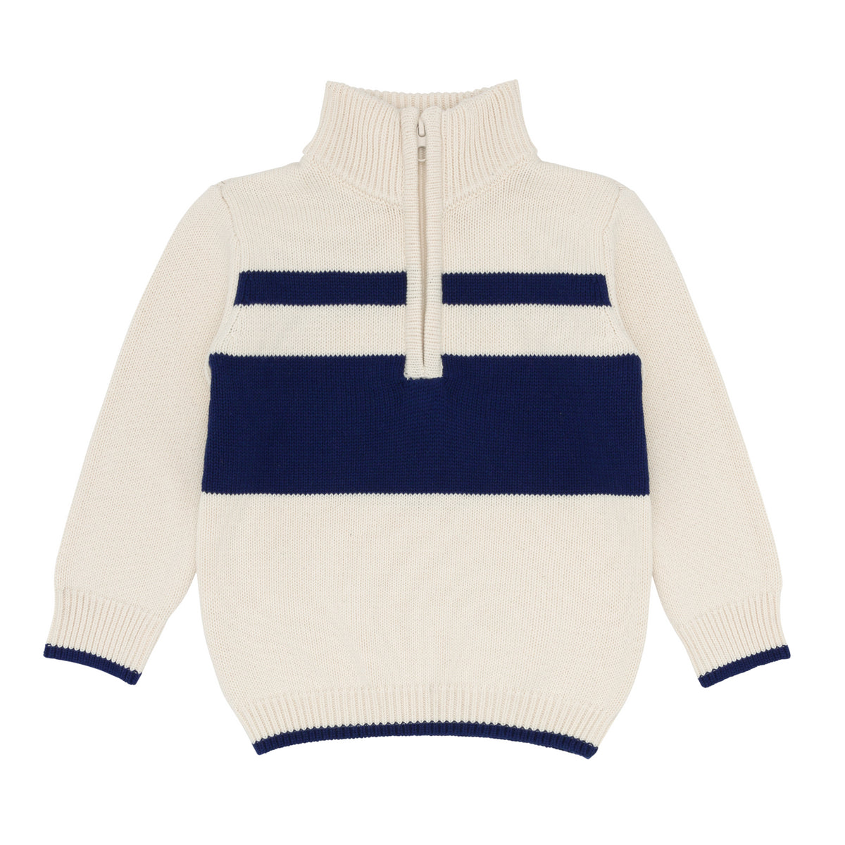 Unisex Cream Half Zip Sweater