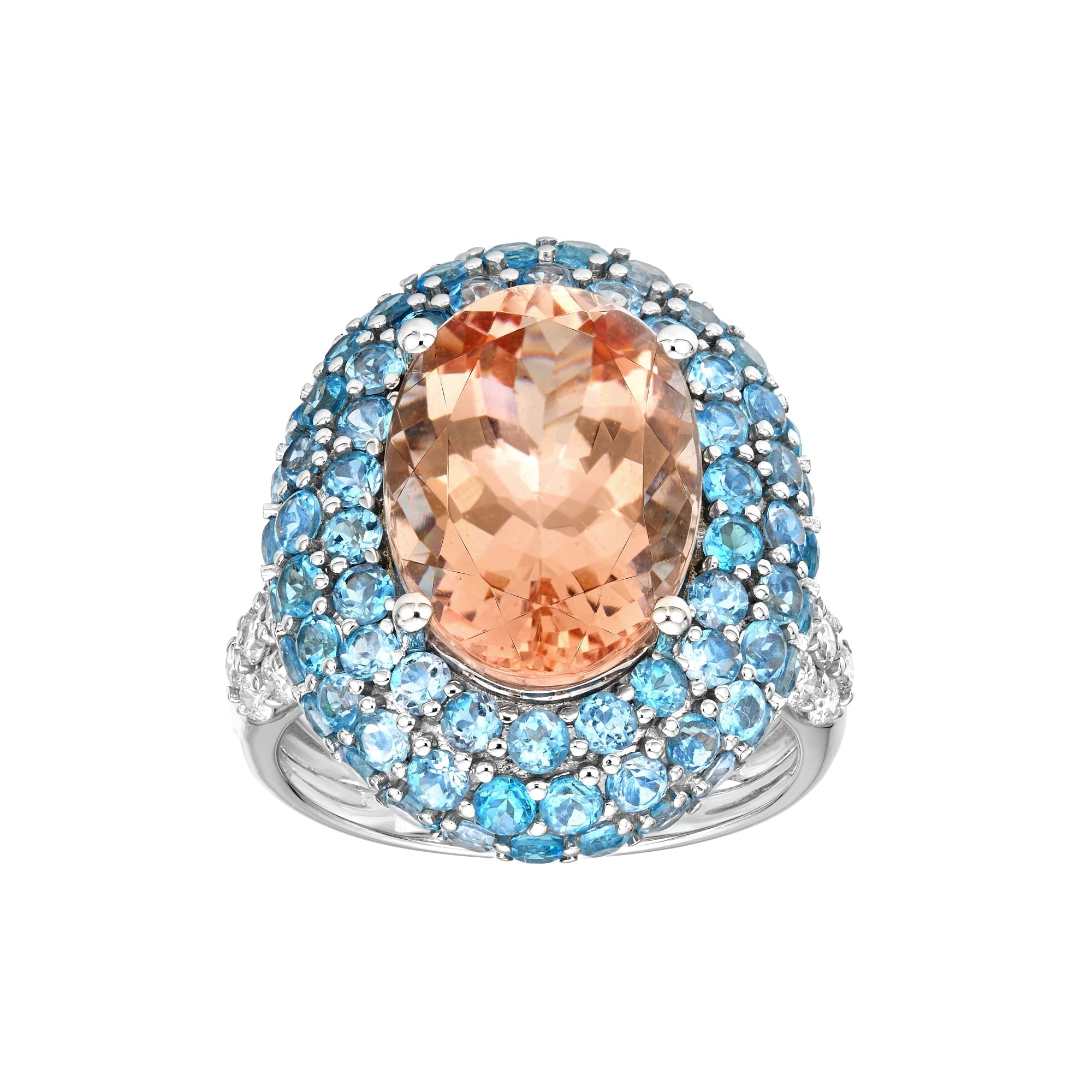 Lanna Paraiba and Morganite Ring - Jewelry - RUCHI New York