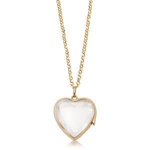 Large Heart Locket on Adjustable Rolo Gold Chain