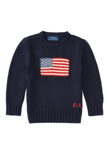 Flag Cotton Crewneck Sweater