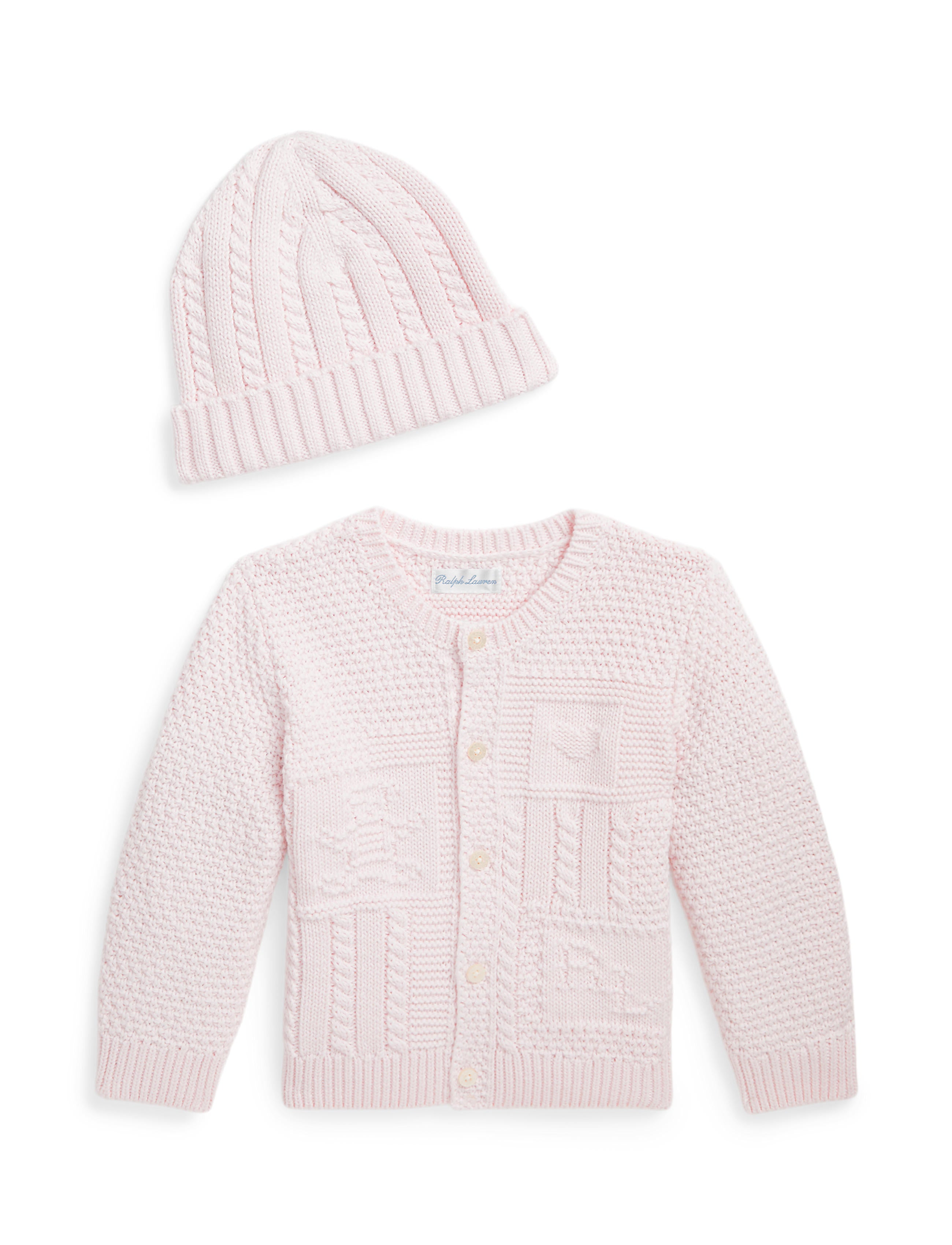 Polo Bear Cotton Cardigan & Hat Gift Set