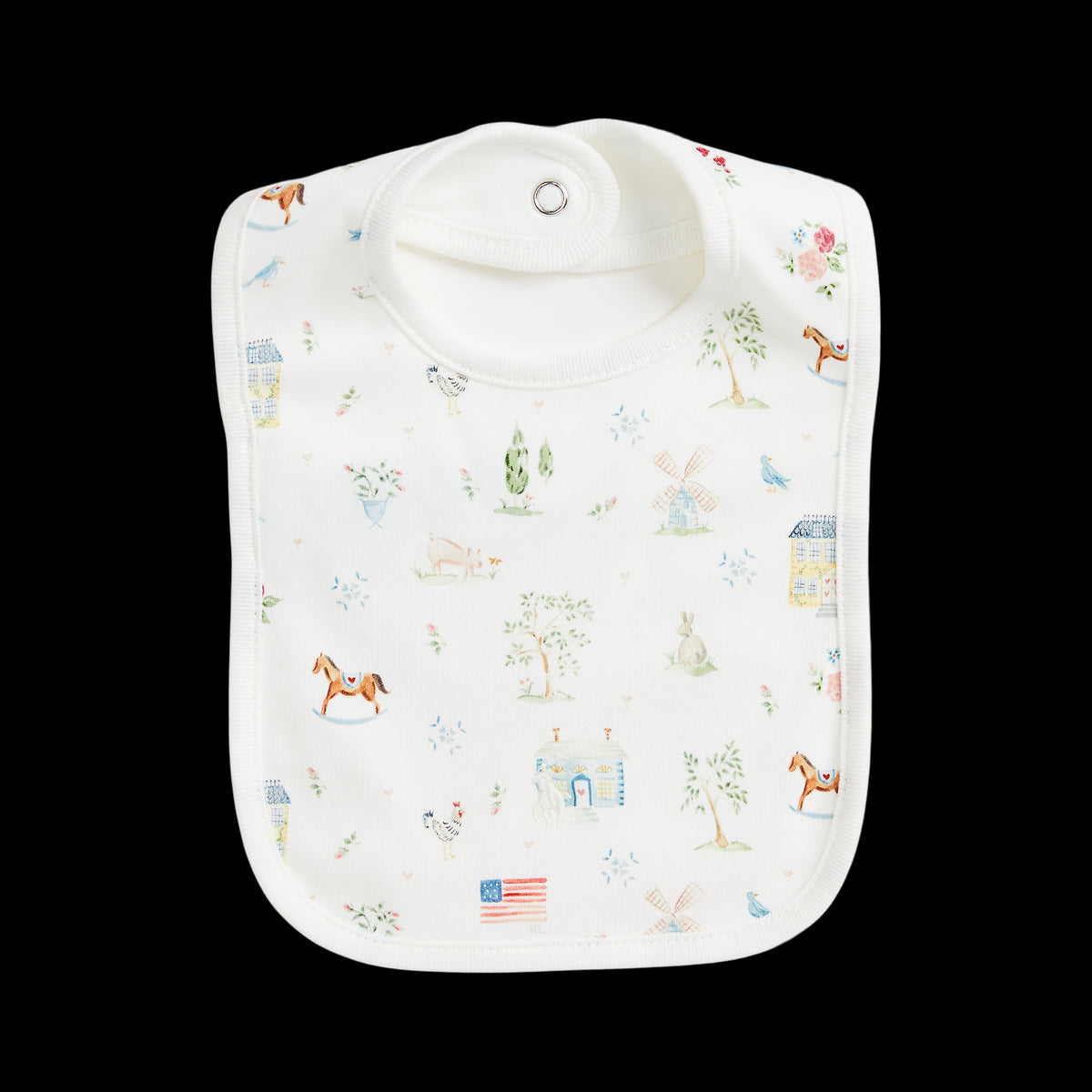 RL Baby x Riley Sheehey Cotton Bib in Romantic Sampler