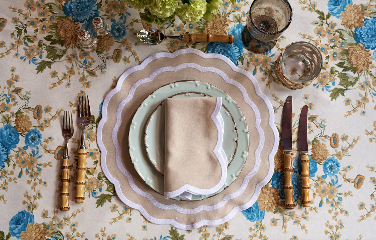 Beige Dahlia Tablecloth