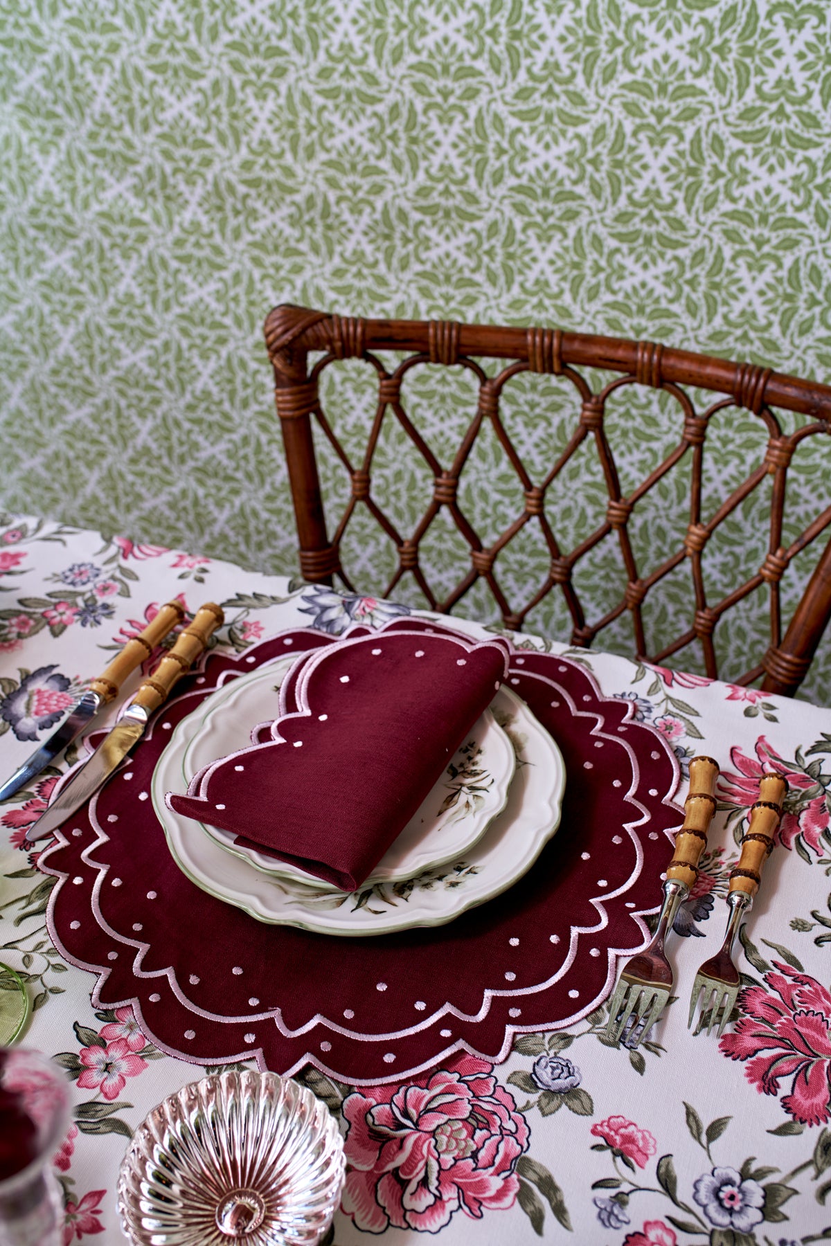 Pink Fall Floral Tablecloth