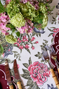 Pink Fall Floral Tablecloth