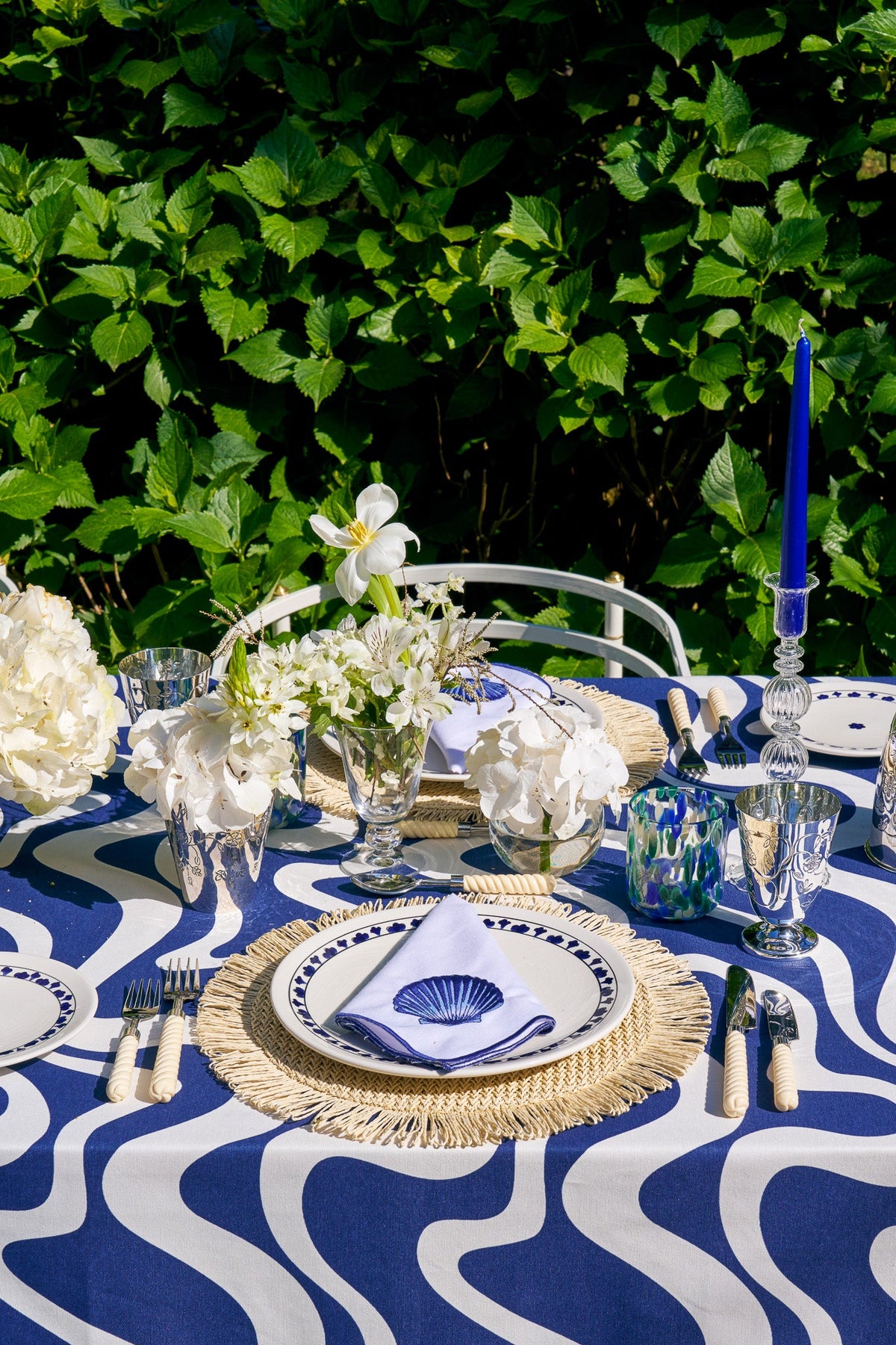 Doris In Navy Tablecloth