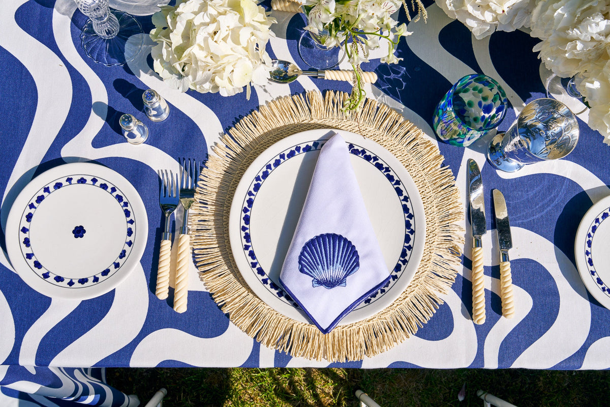 Doris In Navy Tablecloth